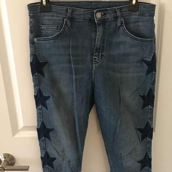Topshop Moto Star Pattern Skinny Jeans 